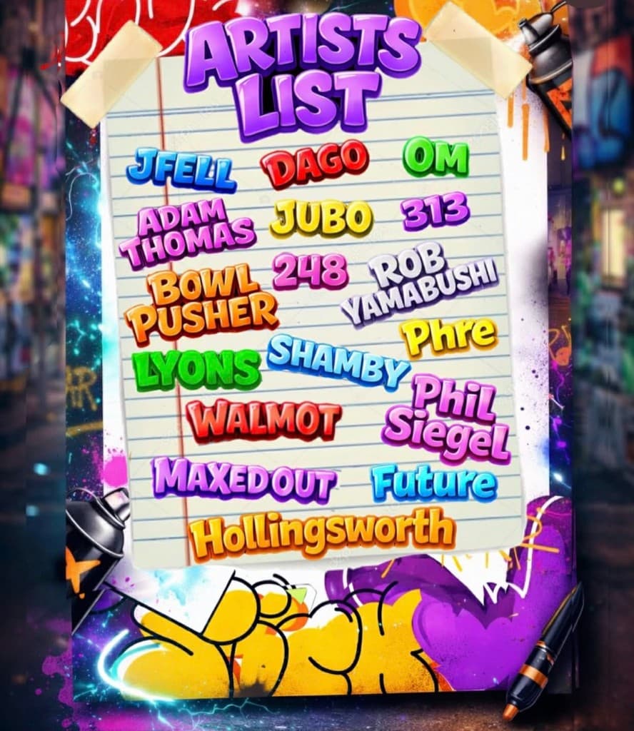 Bongz and Thongz artist list flyer