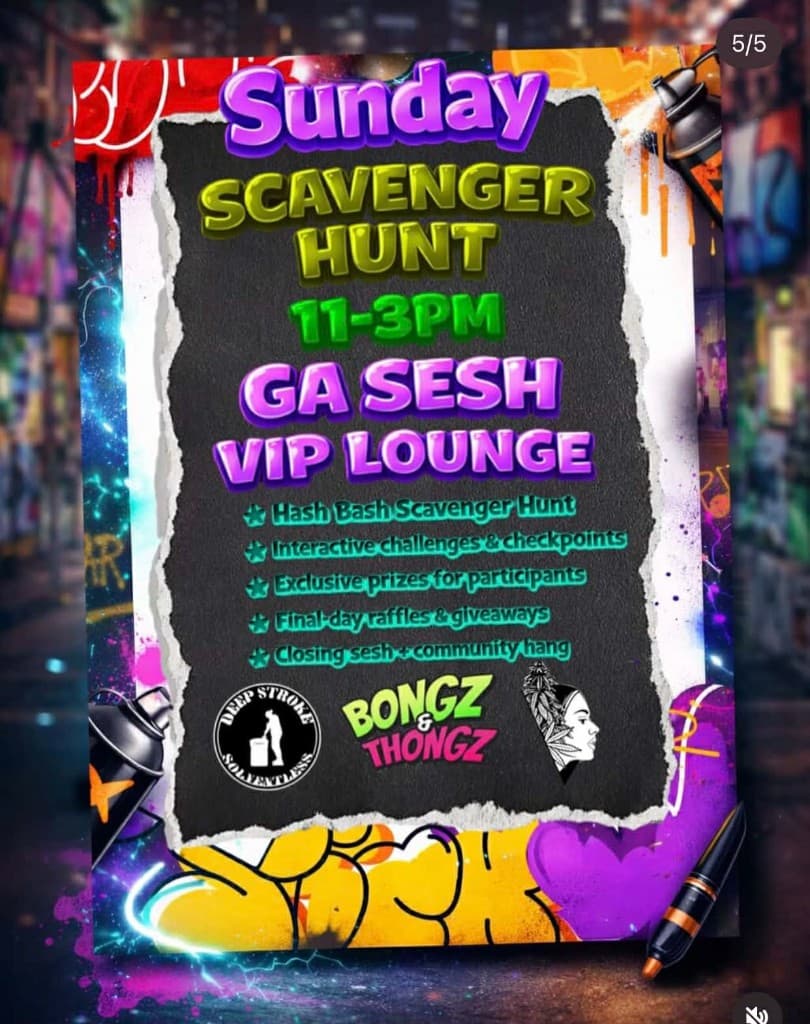 Sunday Bongz and Thongz event schedule flyer